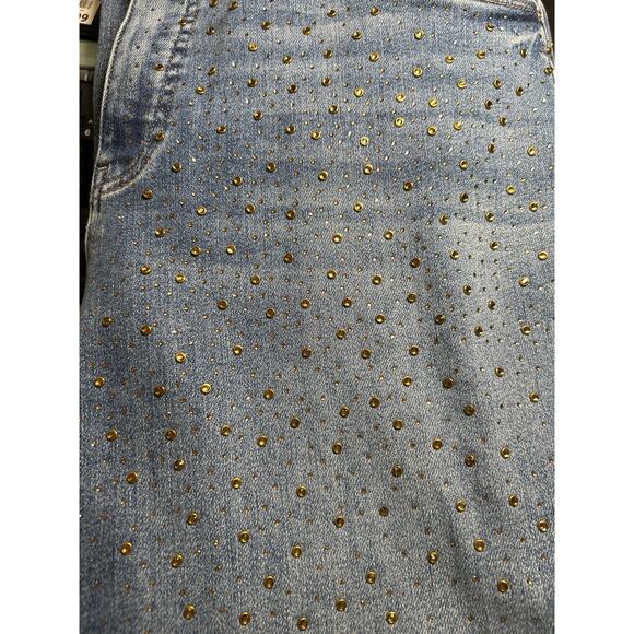 Kut from the Kloth Reese high rise fab ab ankle straight leg Size 14 gold embel - Picture 10 of 10